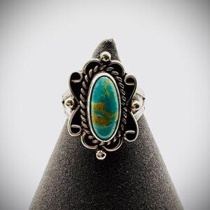 Priscilla Smith Navajo Turquoise Ring Sz 8.25